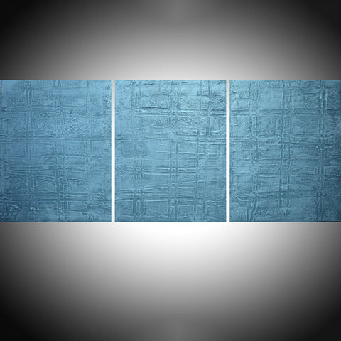 canvas triptych turquoise pictures original abstract art uk