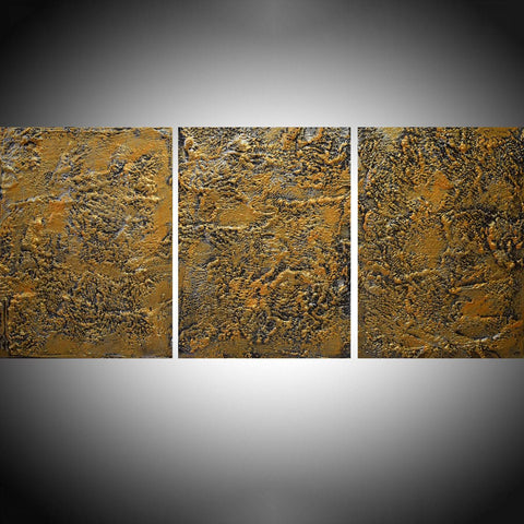 Silver and Gold triptych canvas