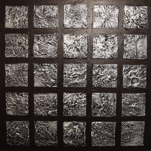 oversized metal wall art Silver blocks contemporary art