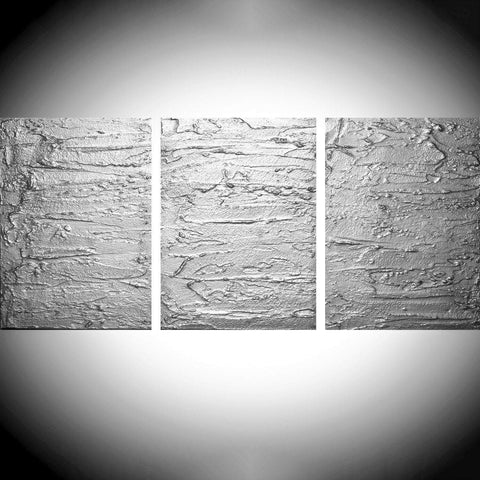Solid Silver 3 piece metal wall art