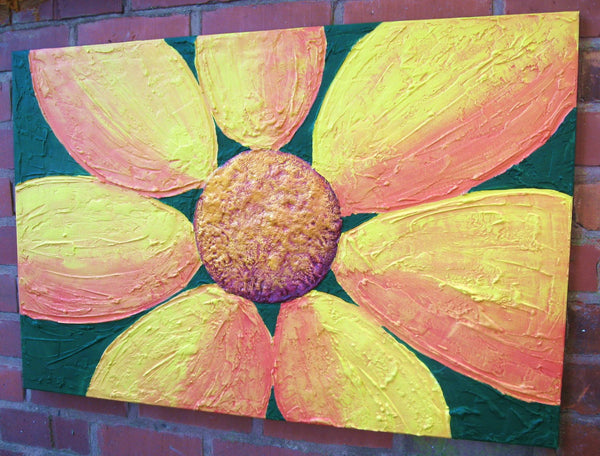 Sunflower Sunshine semi abstract painting
