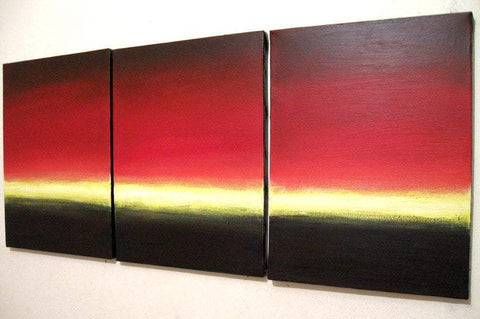 Sunset Dream large canvas wall art, in triptych style 