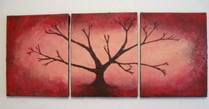 abstract tree paintings The Red Wood tree painting images