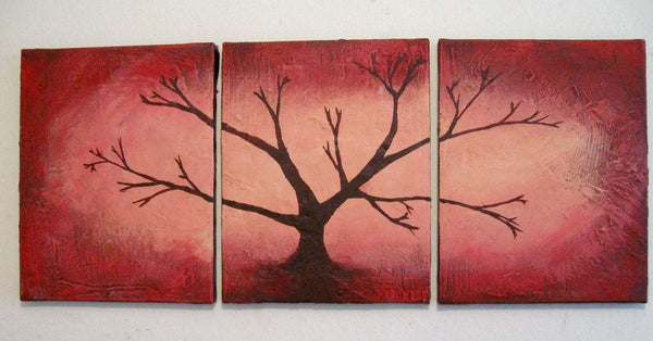 abstract tree paintings The Red Wood tree painting images