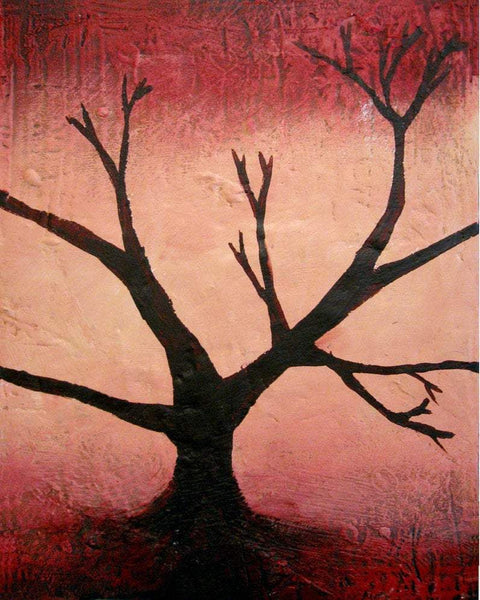 The Red Wood tree painting images