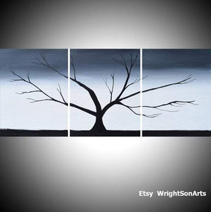 The Wild Wood tree paintings black and white