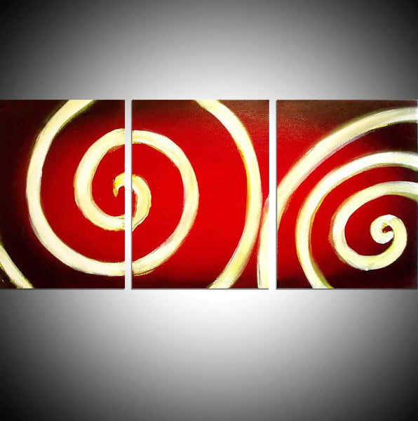 triptych canvas paintings for sale " Bullseye " beautiful and elegant artwork