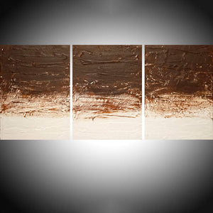 triptych canvas Tones of Brown modern art for sale