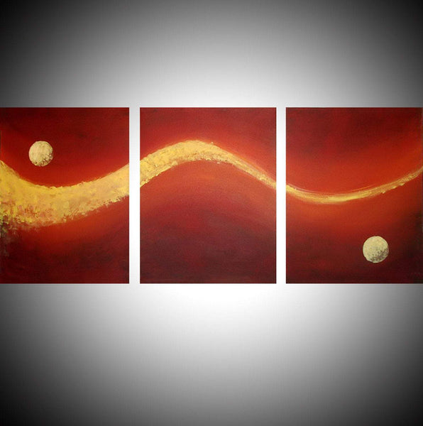 canvas triptych " Moon Dust " large wall art