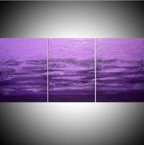 canvas triptych   , Purple Triptych 2 original abstract art uk
