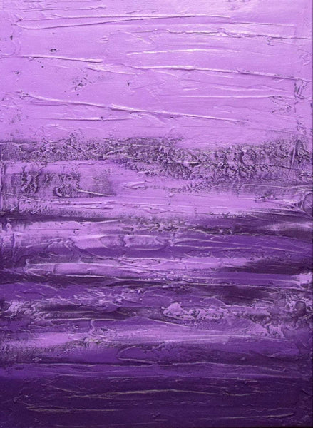 triptych paintings on canvas, Purple Triptych 2 closer up photo