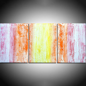 triptych wall art Rainbow Abstraction original abstract art uk