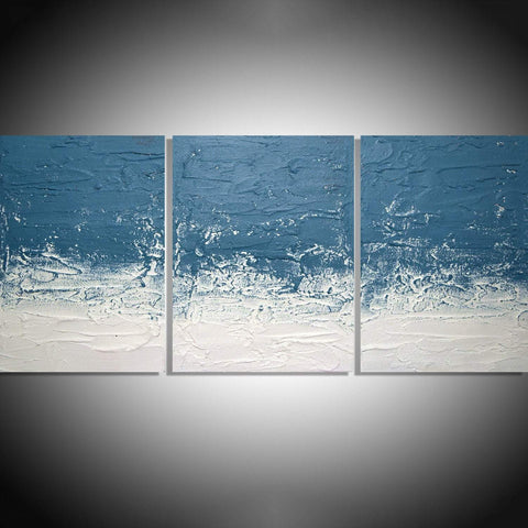 Turquoise Tempest 3 piece wall art abstract