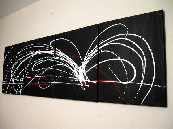 white noise quadriptych four panel painting
